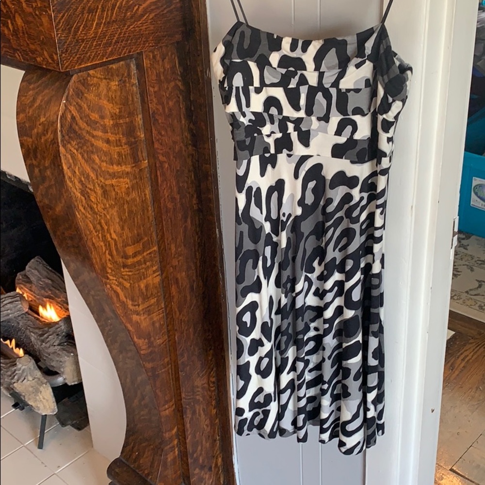 Strapless animal print dress